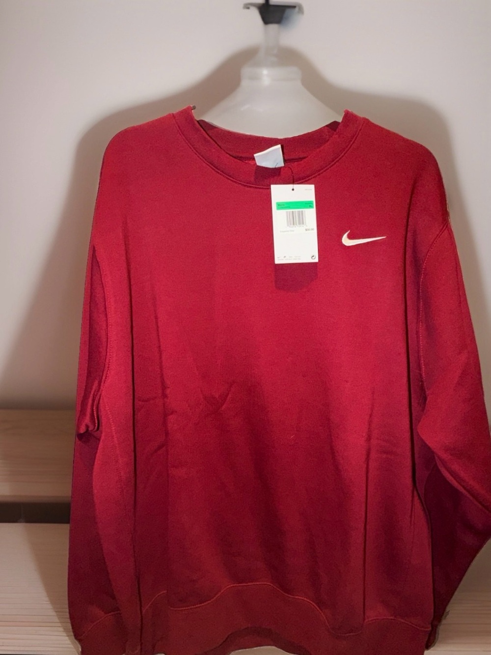 NWT Nike Training Dri-FIT Fleece Crewneck Sweatshirt Men's XL Red DJ6634-610
